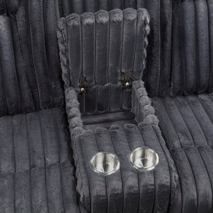 Phyllis - Double Reclining Love Seat with Center Console and Cup Holders