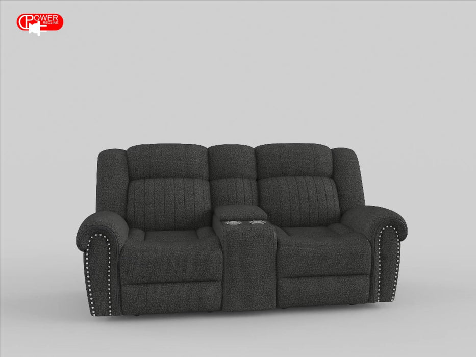 Brennen - Power Double Reclining Love Seat with Center Console
