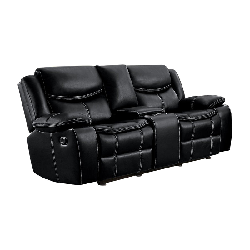 Bastrop - Double Glider Reclining Love Seat with Center Console
