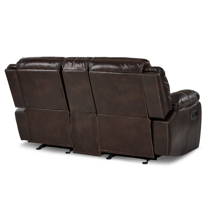 Bastrop - Double Glider Reclining Love Seat with Center Console
