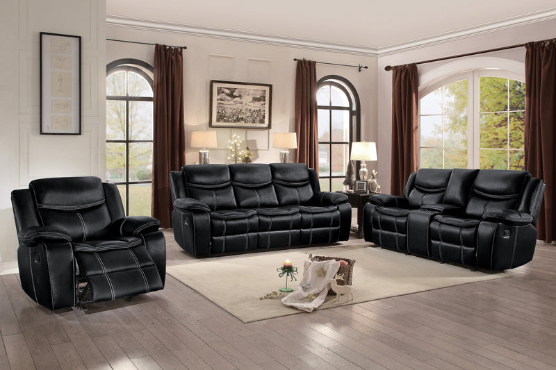 Bastrop - Double Glider Reclining Love Seat with Center Console