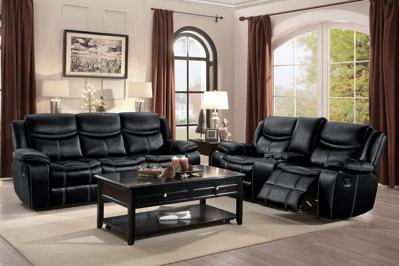 Bastrop - Double Glider Reclining Love Seat with Center Console
