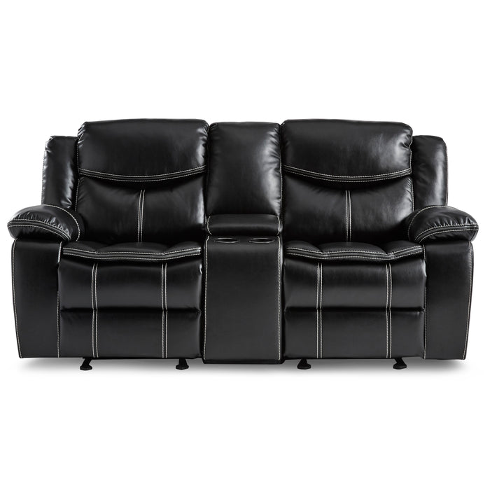 Bastrop - Double Glider Reclining Love Seat with Center Console