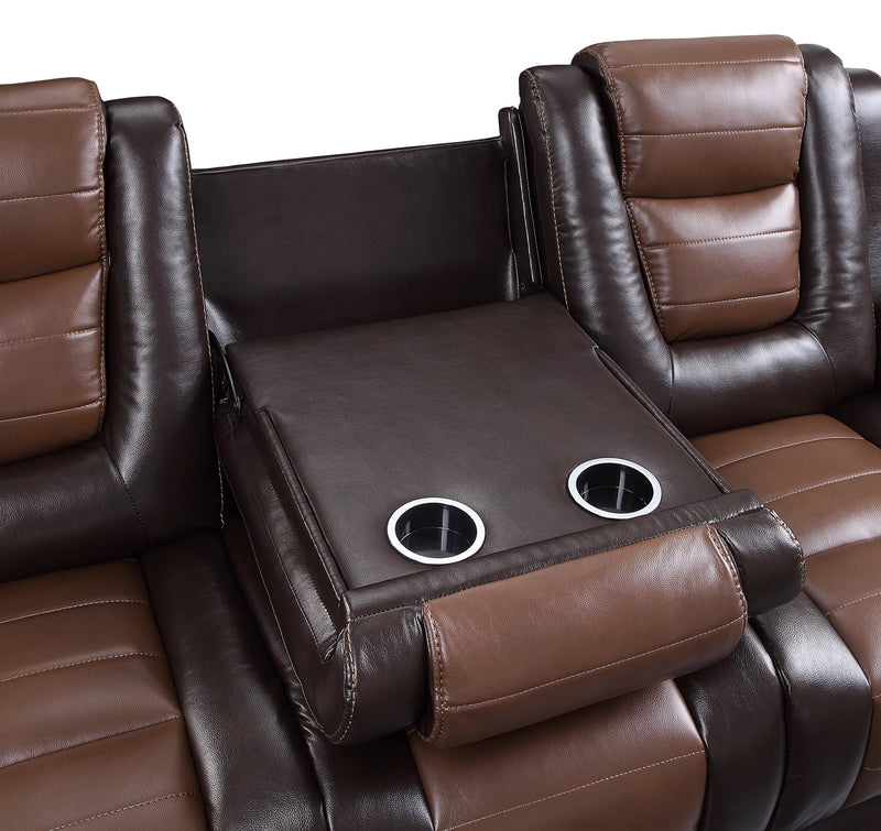 Briscoe - Double Reclining Sofa with Center Drop-Down Cup Holders