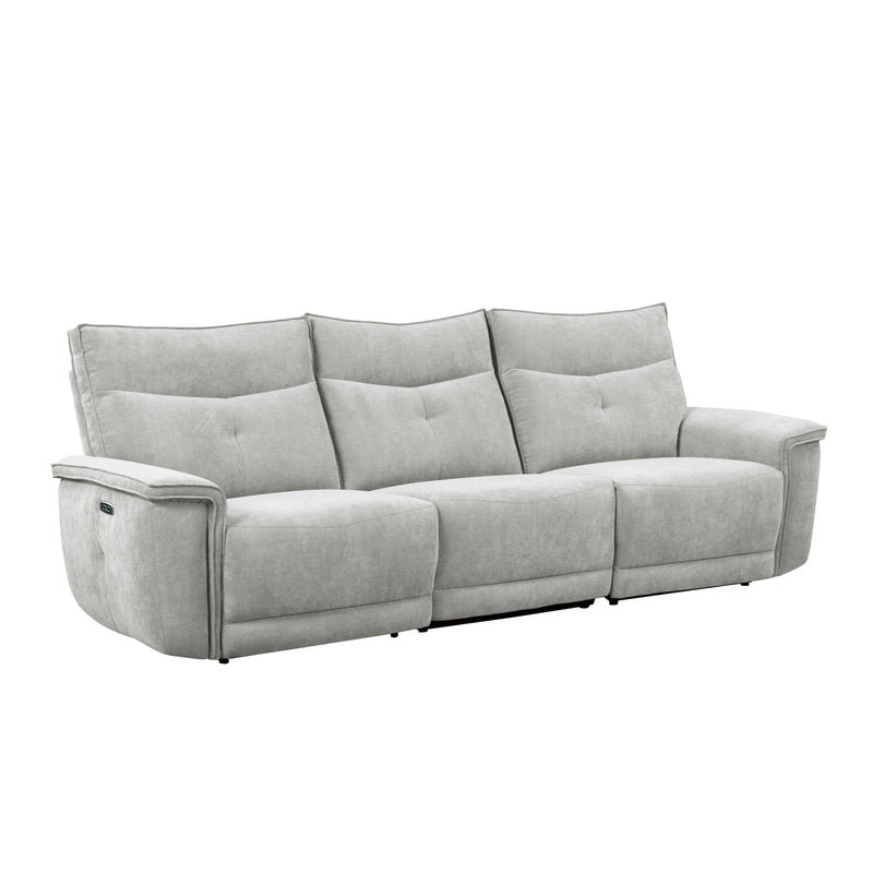 Tesoro - (3)Power Double Reclining Sofa with Power Headrests and USB Ports