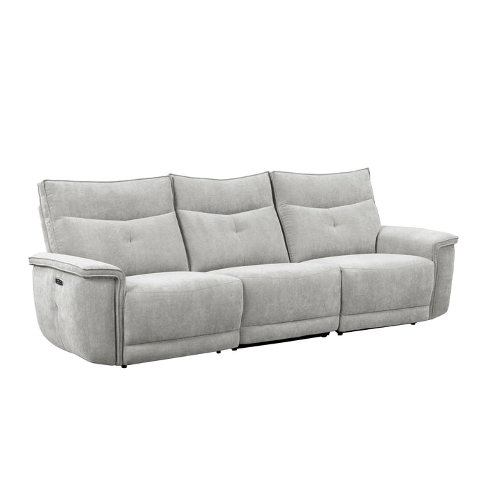 Tesoro - (3)Power Double Reclining Sofa with Power Headrests and USB Ports