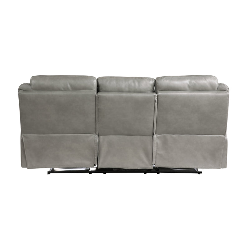 Aram - Double Reclining Sofa with Center Drop-Down Cup Holders, Receptacles, Hidden Drawer and USB Ports
