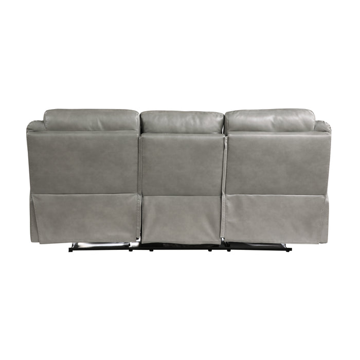 Aram - Double Reclining Sofa with Center Drop-Down Cup Holders, Receptacles, Hidden Drawer and USB Ports