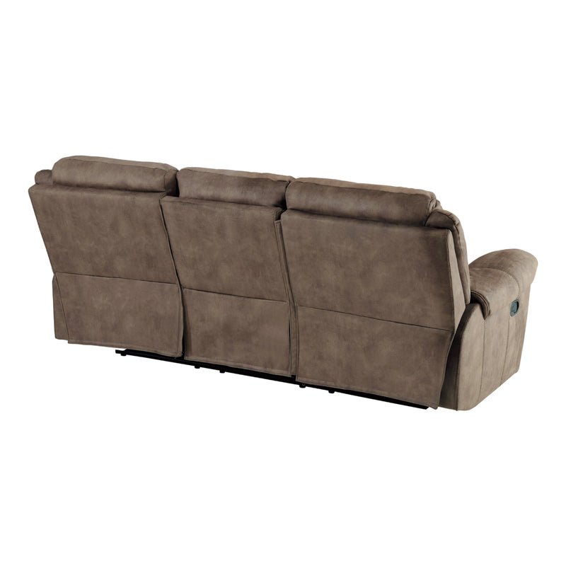 Aram - Double Reclining Sofa with Center Drop-Down Cup Holders, Receptacles, Hidden Drawer and USB Ports