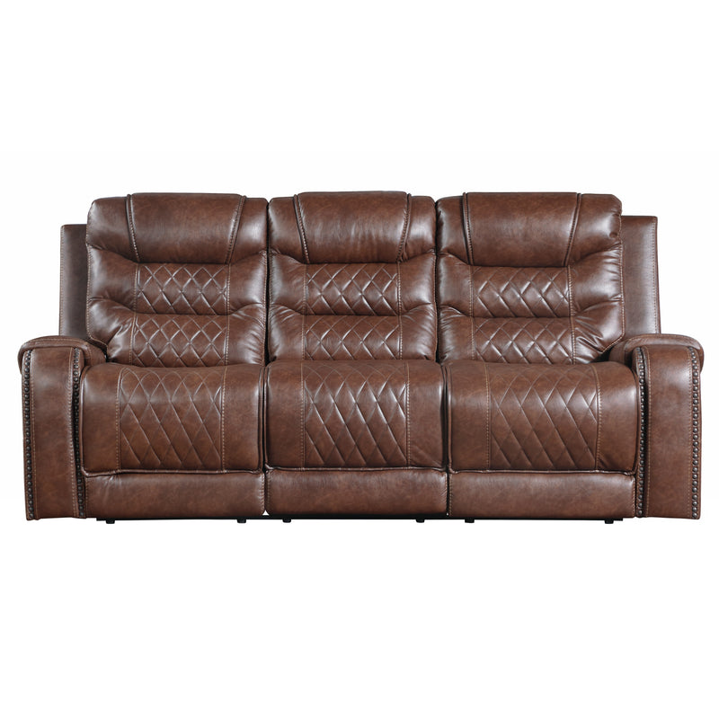 Putnam - Double Reclining Sofa with Center Drop-Down Cup Holders, Receptacles and USB Ports