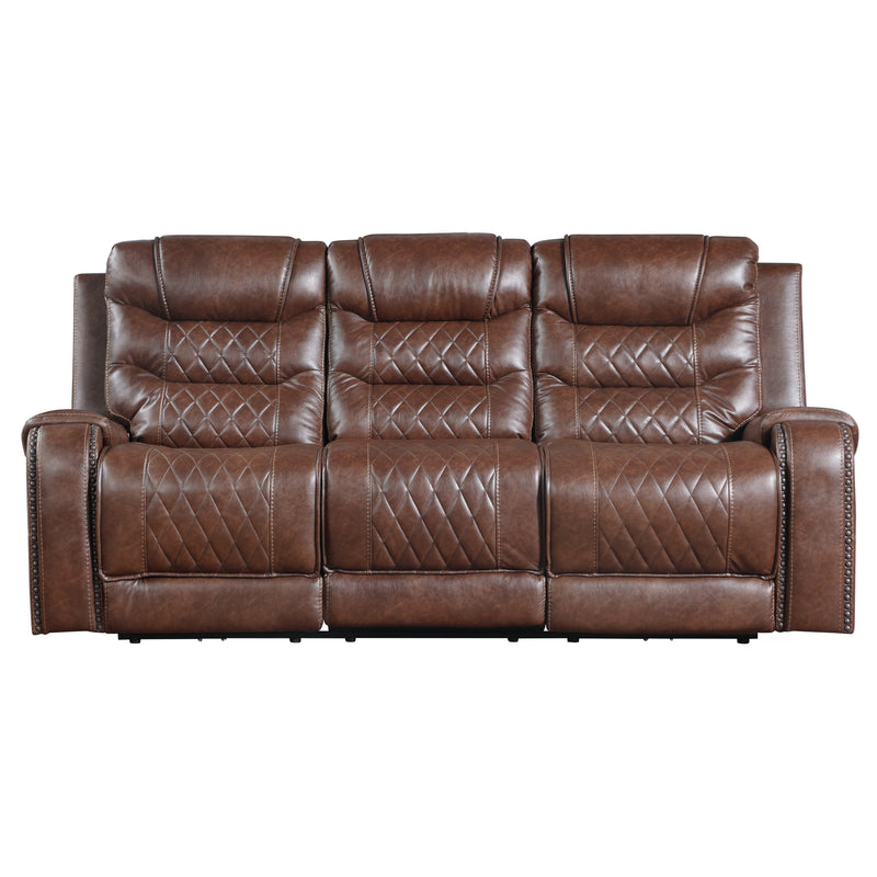Putnam - Power Double Reclining Sofa with Center Drop-Down Cup Holders, Receptacles and USB Ports