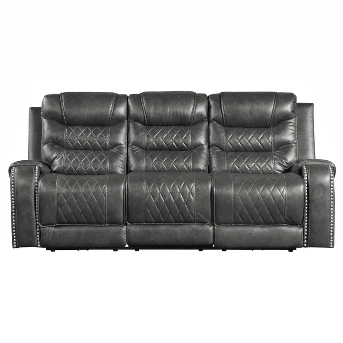 Putnam - Power Double Reclining Sofa with Center Drop-Down Cup Holders, Receptacles and USB Ports