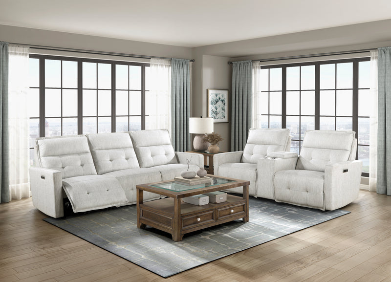 Salida - (3)Power Double Reclining Sofa with Power Headrests