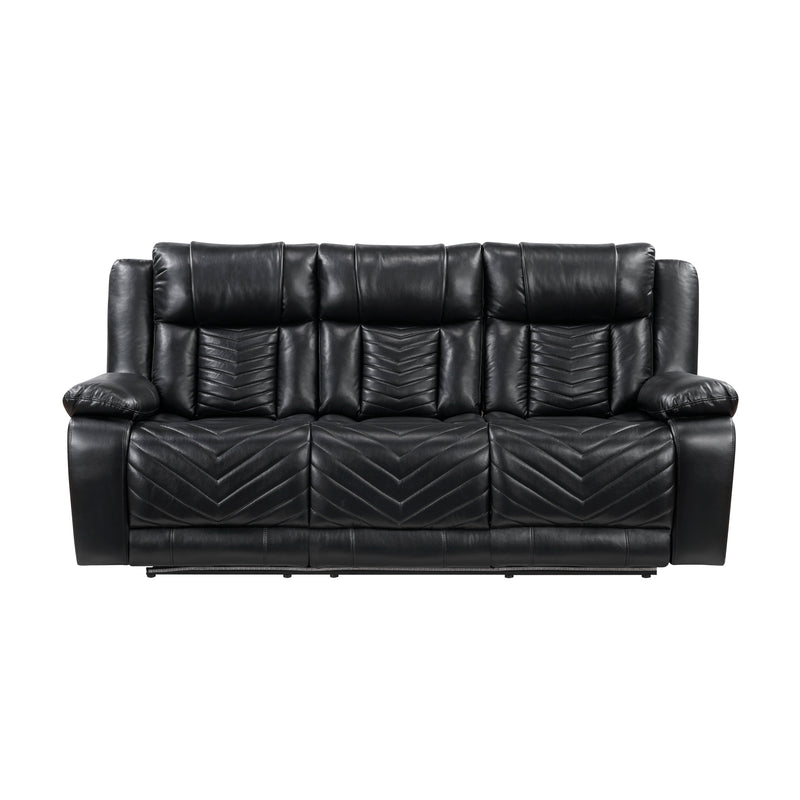 Huron - Power Double Reclining Sofa with Center Drop-Down Cup Holders, Wireless Charger, Magazine Bag, LED and Charging Ports