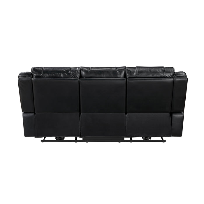Huron - Power Double Reclining Sofa with Center Drop-Down Cup Holders, Wireless Charger, Magazine Bag, LED and Charging Ports