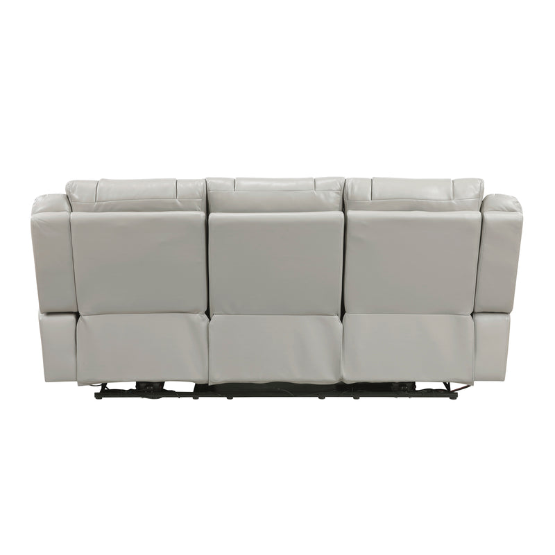 Huron - Power Double Reclining Sofa with Center Drop-Down Cup Holders, Wireless Charger, Magazine Bag, LED and Charging Ports