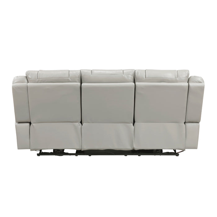 Huron - Power Double Reclining Sofa with Center Drop-Down Cup Holders, Wireless Charger, Magazine Bag, LED and Charging Ports