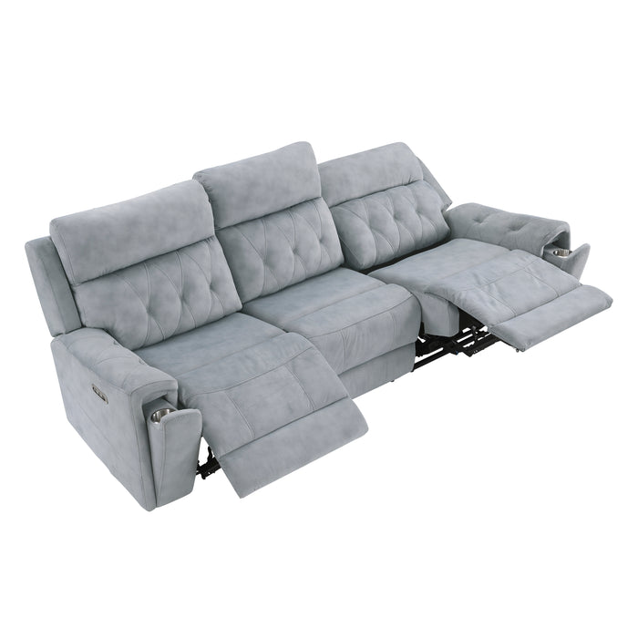Celeste - Power Double Reclining Sofa with Power Headrests, Hidden Arms Cup Holders and Charging Ports