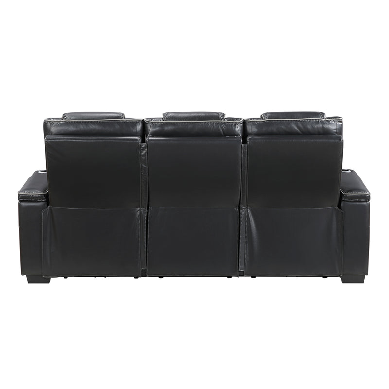 Apex - Power Double Reclining Sofa with Center Drop-Down Cup Holders, Power Headrests, Storage Arms with Cup holders, Reading Lights, Wireless Charger, Air Massage and Heat, LED Lighting and