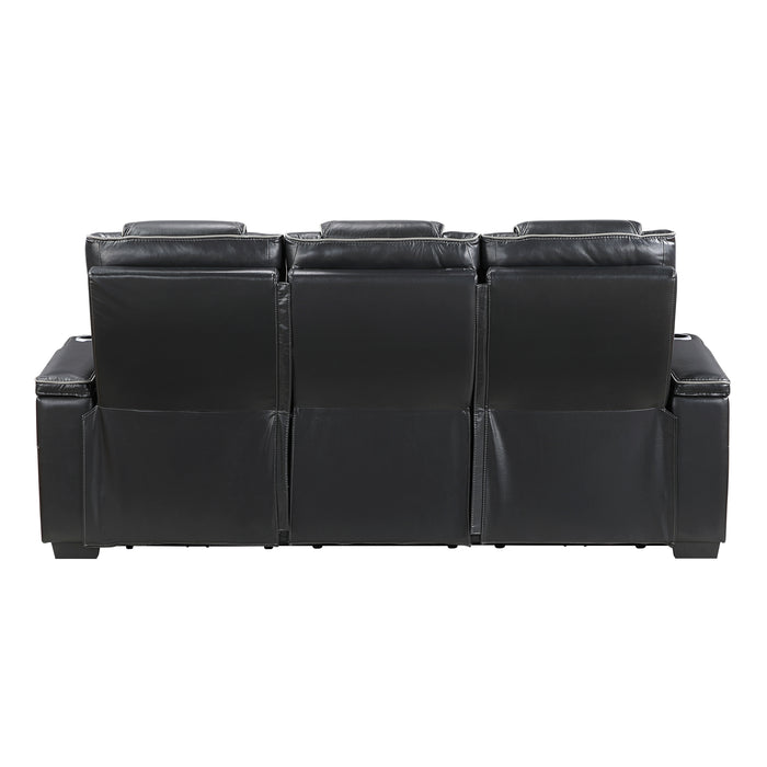 Apex - Power Double Reclining Sofa with Center Drop-Down Cup Holders, Power Headrests, Storage Arms with Cup holders, Reading Lights, Wireless Charger, Air Massage and Heat, LED Lighting and