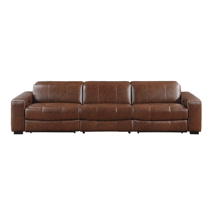 Sutton - (3)Power Double Reclining Sofa with Power Headrests and Charging Ports