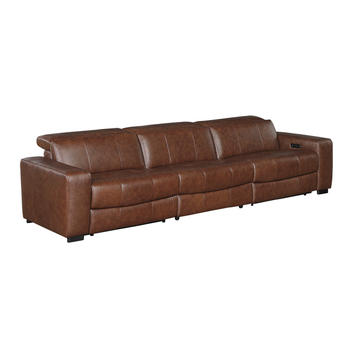 Sutton - (3)Power Double Reclining Sofa with Power Headrests and Charging Ports