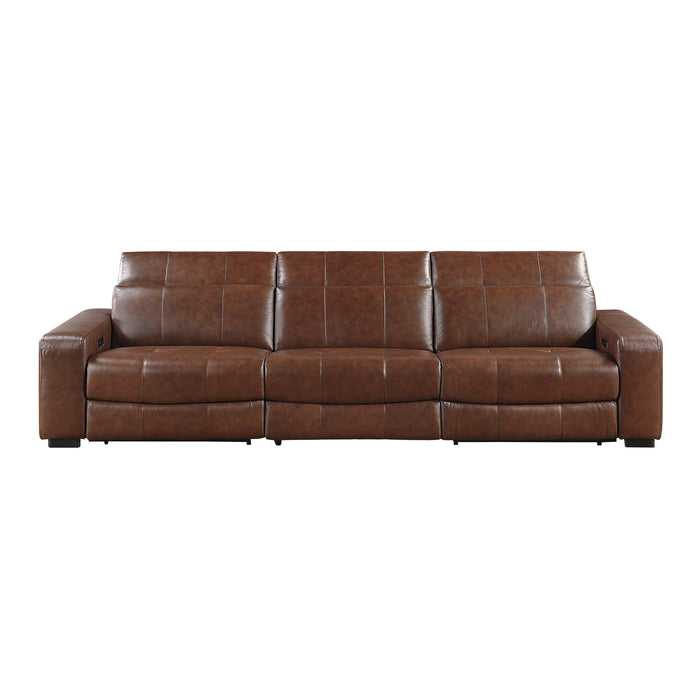 Sutton - (3)Power Double Reclining Sofa with Power Headrests and Charging Ports