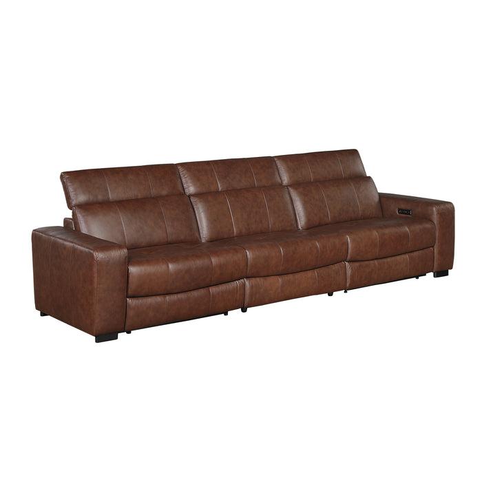 Sutton - (3)Power Double Reclining Sofa with Power Headrests and Charging Ports