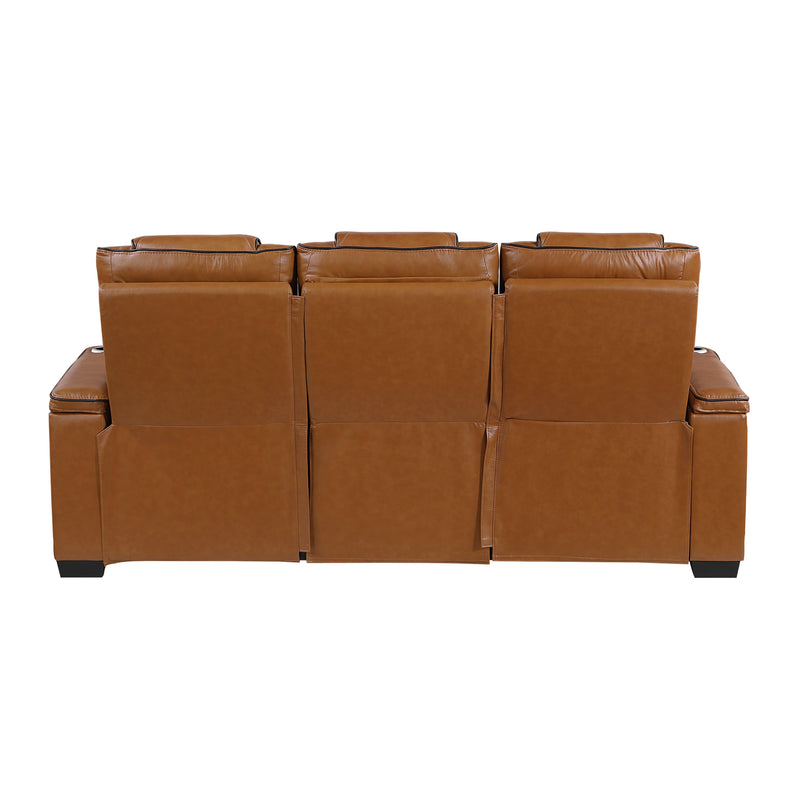 Apex - Power Double Reclining Sofa with Center Drop-Down Cup Holders, Power Headrests, Storage Arms with Cup holders, Reading Lights, Wireless Charger, Air Massage and Heat, LED Lighting and