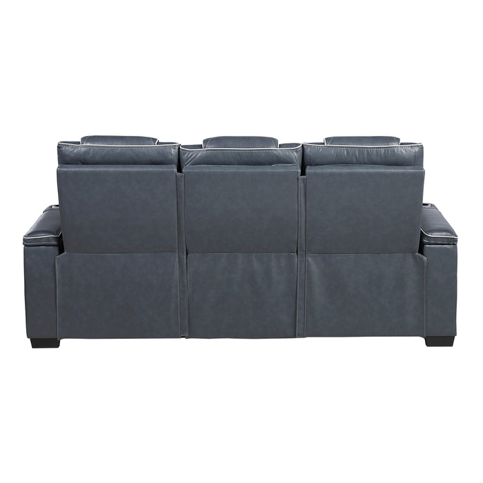 Apex - Power Double Reclining Sofa with Center Drop-Down Cup Holders, Power Headrests, Storage Arms with Cup holders, Reading Lights, Wireless Charger, Air Massage and Heat, LED Lighting and