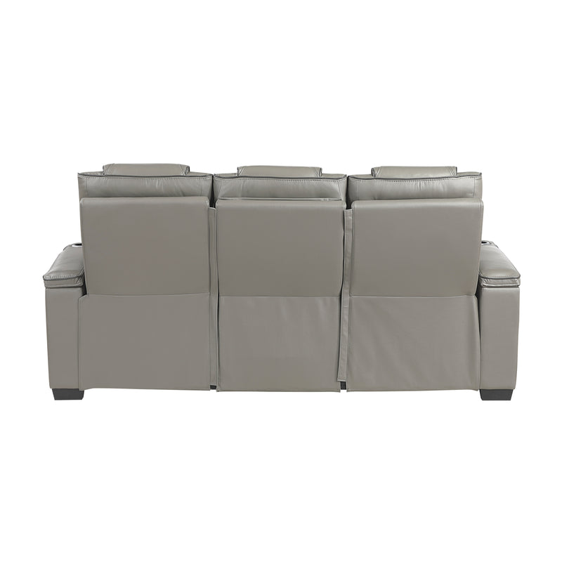 Apex - Power Double Reclining Sofa with Center Drop-Down Cup Holders, Power Headrests, Storage Arms with Cup holders, Reading Lights, Wireless Charger, Air Massage and Heat, LED Lighting and