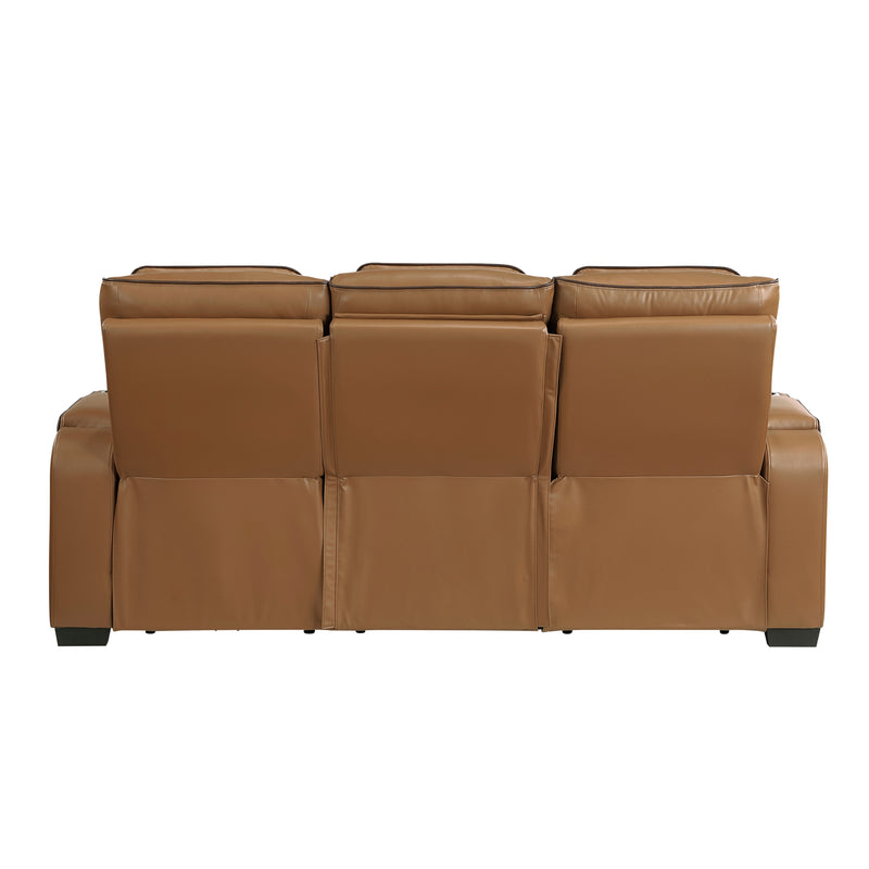 Fairway - Power Double Reclining Sofa with Center Drop-Down Cup Holders, Power Headrests, Storage Arms(Top and Side), Cup holders and Reading Lights, Two Wireless Chargers, Charging Ports and