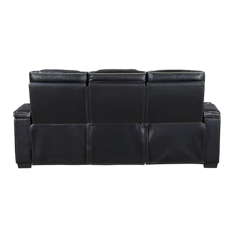 Cyber - Power Double Reclining Sofa with Center Drop-Down Cup Holders, Power Headrests,� Storage Arms(Top and Side) ,Cup holders, Reading Lights, Wireless Charger, Air Massage, Heat,� LED Lig