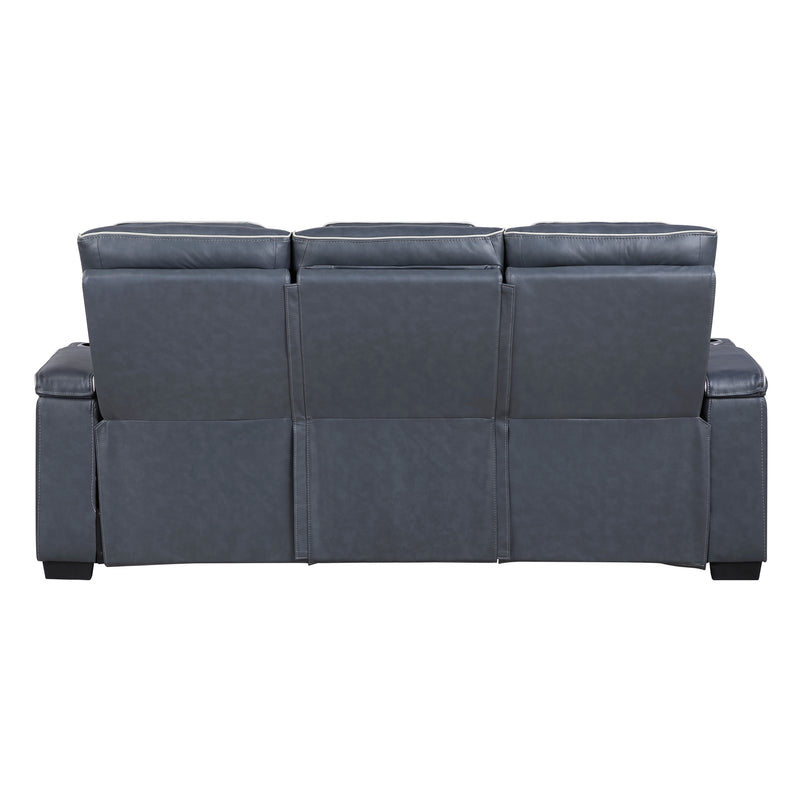 Cyber - Power Double Reclining Sofa with Center Drop-Down Cup Holders, Power Headrests,� Storage Arms(Top and Side) ,Cup holders, Reading Lights, Wireless Charger, Air Massage, Heat,� LED Lig