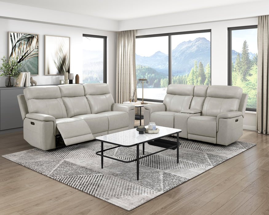 - Power Double Reclining Sofa with Power Headrest