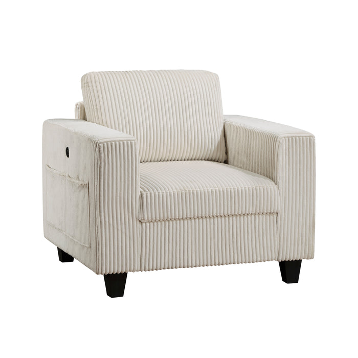 Walterboro - Chair with Storage Pouches and Charging Ports