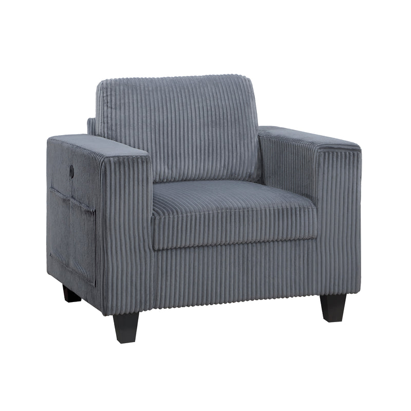Walterboro - Chair with Storage Pouches and Charging Ports