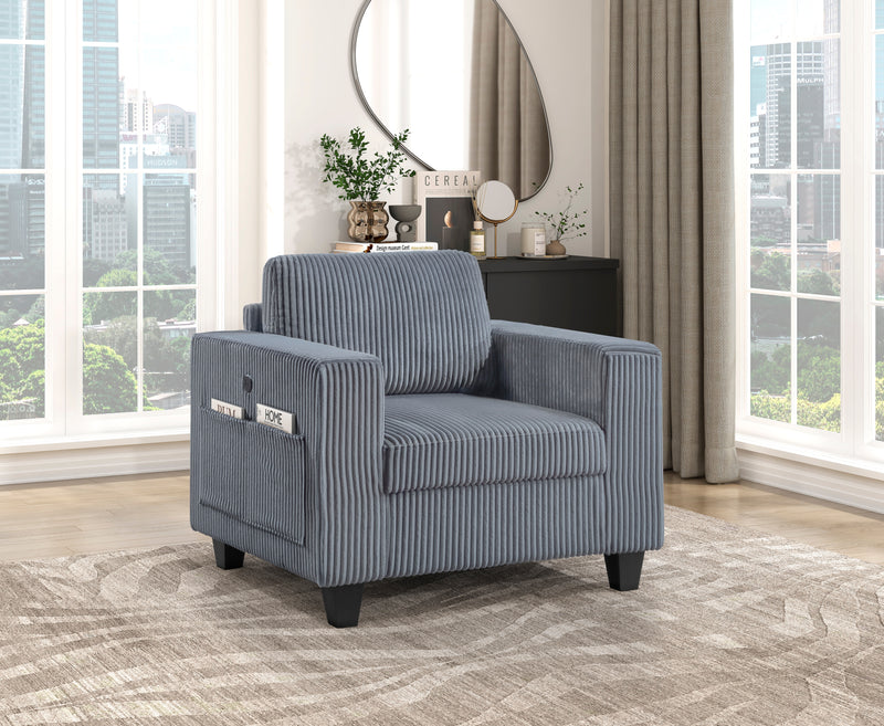 Walterboro - Chair with Storage Pouches and Charging Ports