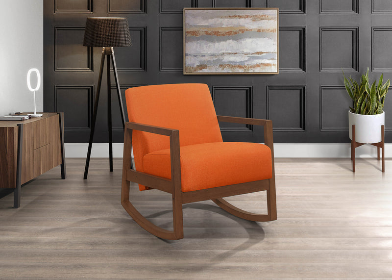 - Rocker Accent Chair, Orange, Carton 7CM-1168