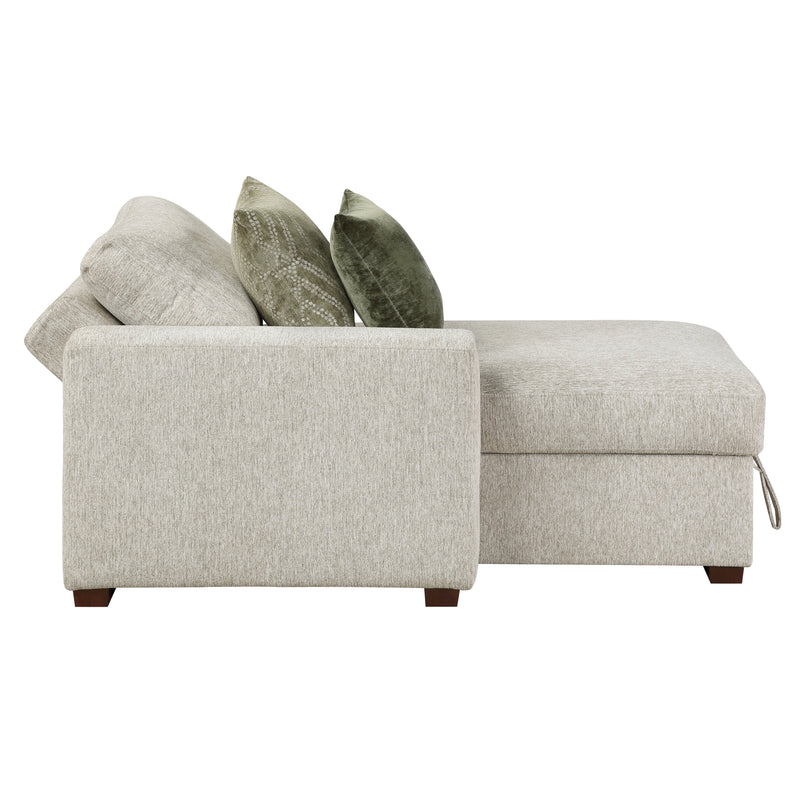 Isla - (2)Convertible Chaise Lounge with Arms and Hidden Storage, Click Motion Back