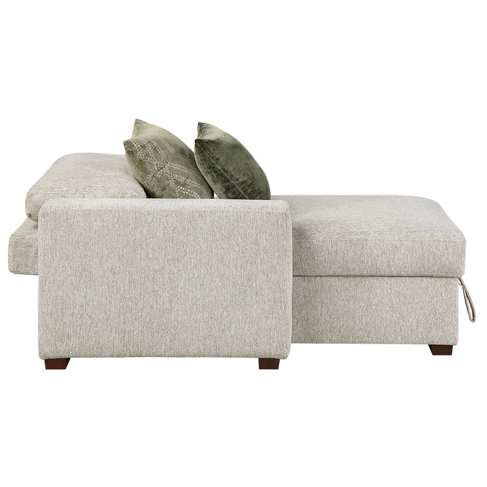 Isla - (2)Convertible Chaise Lounge with Arms and Hidden Storage, Click Motion Back
