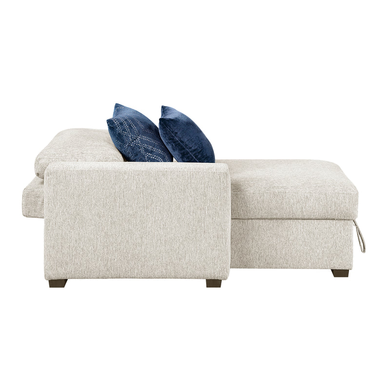 Isla - (2)Convertible Chaise Lounge with Arms and Hidden Storage, Click Motion Back