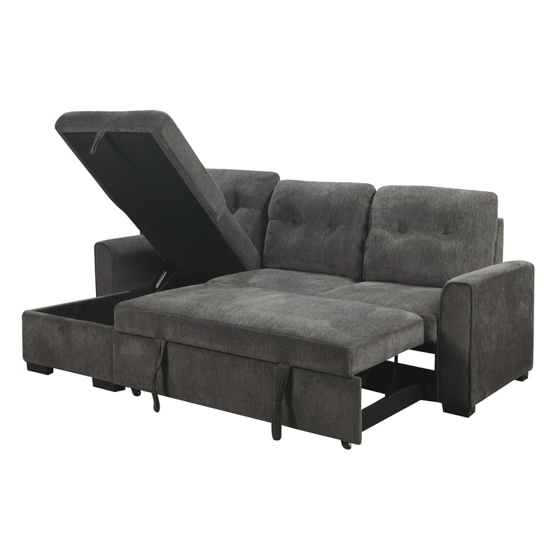Carolina - (2)2-Piece Reversible Sectional with Pull-out Bed and Hidden Storage