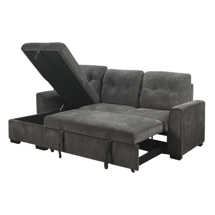 Carolina - (2)2-Piece Reversible Sectional with Pull-out Bed and Hidden Storage
