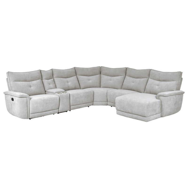 Tesoro - (6)6-Piece Modular Reclining Sectional with Right Chaise