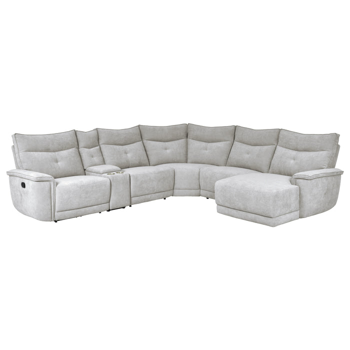 Tesoro - (6)6-Piece Modular Reclining Sectional with Right Chaise