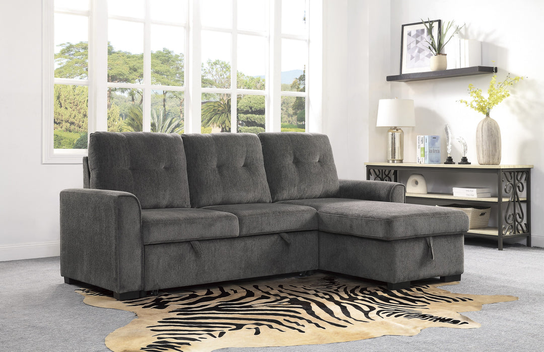 Carolina - (2)2-Piece Reversible Sectional with Pull-out Bed and Hidden Storage