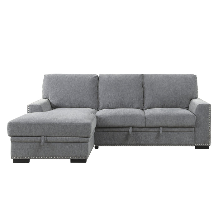 Morelia - (2)2-Piece Sectional with Pull-out Bed and Left Chaise with Hidden Storage