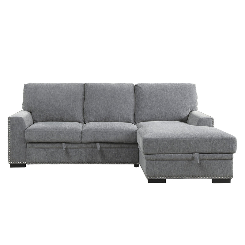 Morelia - (2)2-Piece Sectional with Pull-out Bed and Right Chaise with Hidden Storage