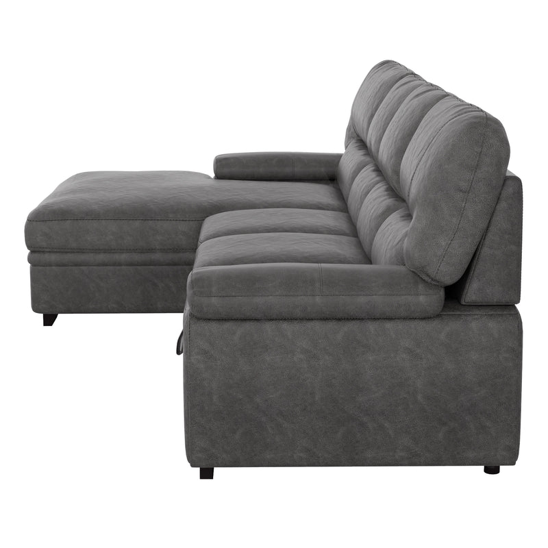 Michigan - (2)2-Piece Sectional with Pull-out Bed and Left Chaise with Hidden Storage